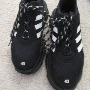 BALLENCIAGA + ADIDAS Black Triple S Sneakers Tennis Shoes Size 43 USA 10